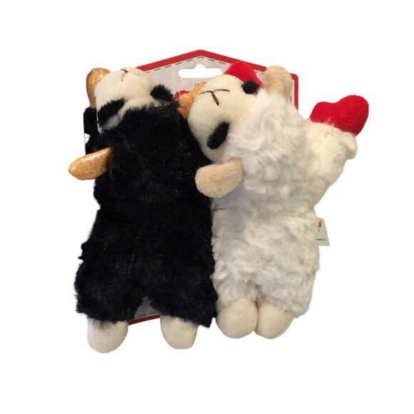 Lamb Chop Halloween Plush Squeak Dog Toys Black with Orange Metallic Accents Set - Picture 2 of 4